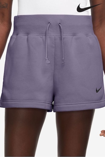 Nike Purple Phoenix Fleece High Waisted Shorts (Q43737) | £45