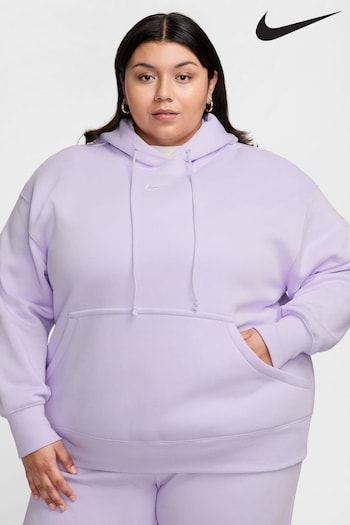 Nike Purple Curve Sportswear Phoenix Fleece Oversized Pullover Hoodie (Q43775) | £60