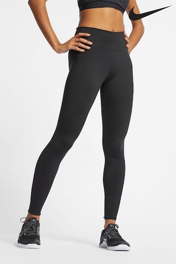 Nike Black/Grey One Luxe Mid Rise Leggings Court (Q43794) | £70