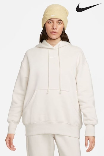 Nike Sportswear Cream Oversized Phoenix Fleece Pullover Hoodie (Q43798) | £60