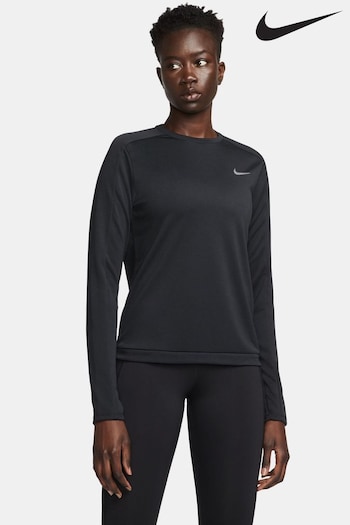 Nike Black Dri Fit Crew Neck Long Sleeve Running Top (Q43806) | £38