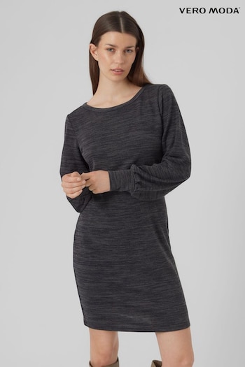 VERO MODA Grey Round Neck Lightweight Knitted Dress (Q43849) | £25