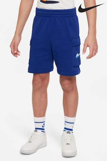 Nike Blue Logo Fleece Cargo Shorts (Q44012) | £33