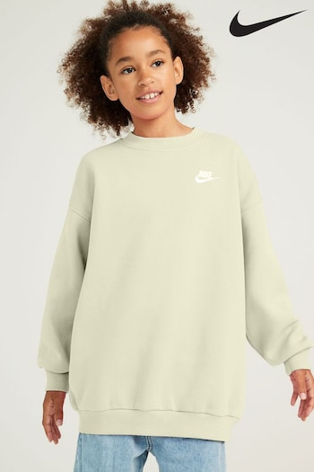 Nike Olive Green Oversized Club Fleece Sweatshirt (Q44036) | £38