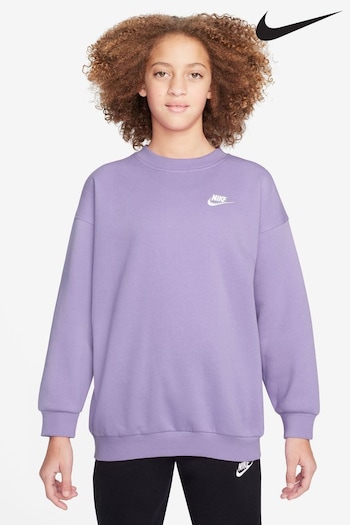 Nike Lilac Purple Oversized Club Fleece Sweatshirt (Q44041) | £38