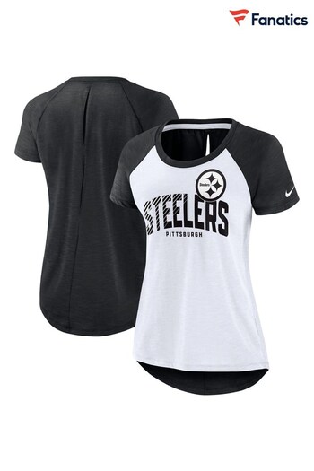 Fanatics Pittsburgh Steelers Back Slit Fashion White Top (Q44354) | £32