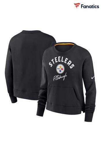 Fanatics Pittsburgh Steelers Crew Black Sweat Top (Q44373) | £55