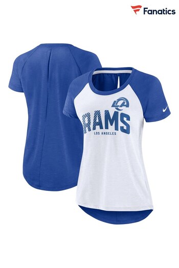 Fanatics Los Angeles Rams Back Slit Fashion White Top (Q44430) | £32