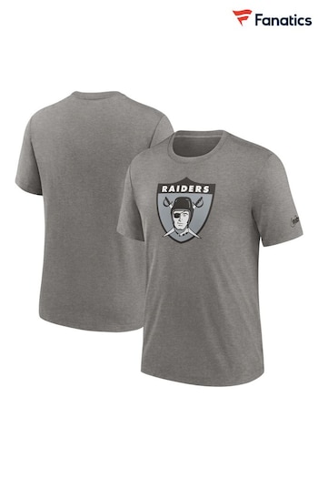 Fanatics Grey Oakland Raiders Rewind Logo Triblend T-Shirt (Q44432) | £32