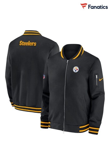 Fanatics Black Pittsburgh Steelers Coach Bomber Jacket (Q44474) | £130