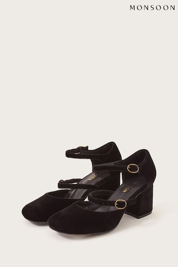 Monsoon Mary Jane Black Shoes (Q44626) | £65