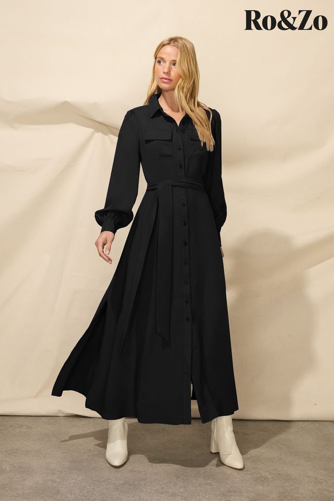 Ladies black shirt clearance dress