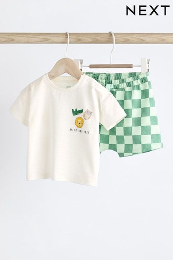 Green Character side-stripe T-Shirt And Shorts 2 Piece Set (Q44656) | £12 - £14