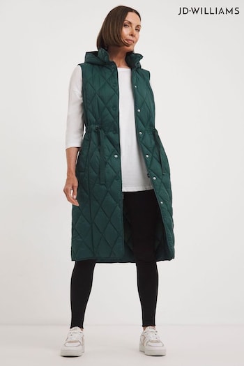 JD Williams Green Adjustable Waist Quilted Gilet (Q44722) | £60