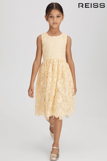 Reiss Lemon Daia Teen Fit-and-Flare Lace Dress (Q44791) | £85