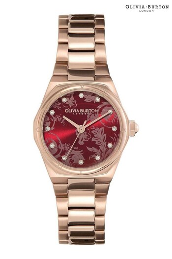 Olivia Burton Ladies Mini Pink Hexa Damask Watch (Q44819) | £149