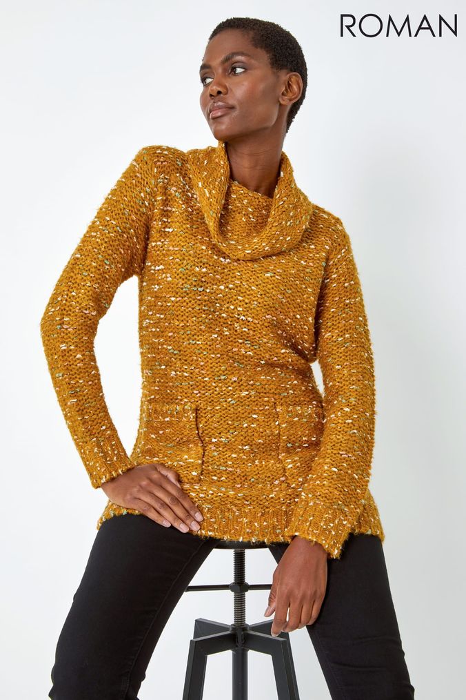 Buy Women s Yellow High Neck Jumpers Online Next UK