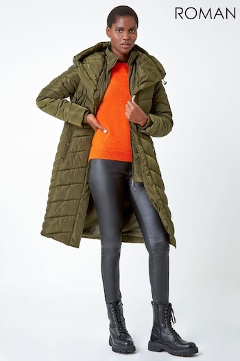 Roman Green Hooded Quilted Coat (Q44854) | £85
