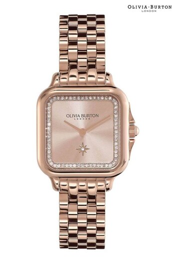 Olivia Burton Ladies Pink Grosvenor Watch (Q44890) | £149