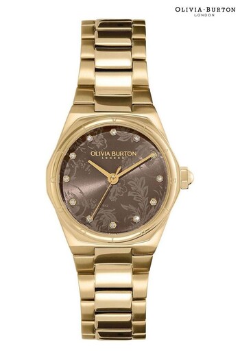 Olivia Burton Ladies Mini Gold Tone Hexa Damask Watch (Q44945) | £149