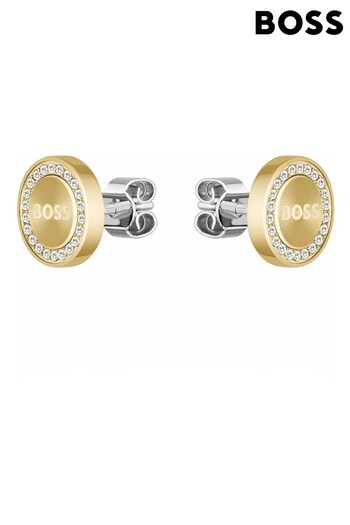 BOSS Gold Tone Jewellery Ladies Lona Earrings (Q44956) | £59