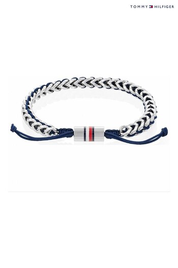 Tommy Hilfiger Gents Silver Tone Jewellery Braided Metal Bracelet (Q44961) | £79