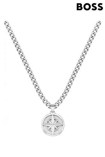 BOSS Silver Gents Jewellery North Necklace (Q44990) | £89