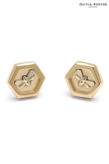 Olivia Burton Ladies Gold Tone Jewellery Minima Bee Earrings (Q44998) | £50