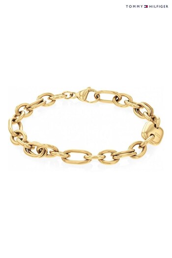 Tommy Hilfiger Ladies Gold Tone Jewellery Contrast Link Chain Bracelet (Q45004) | £89