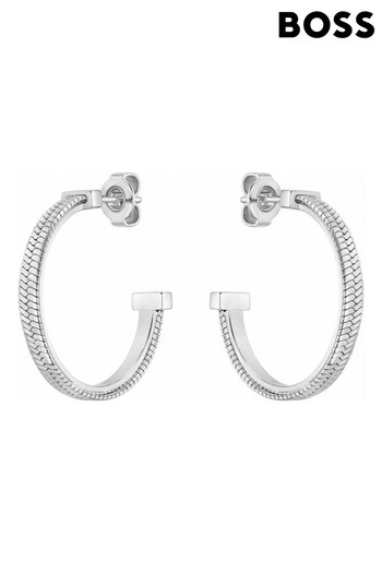 HUGO Ladies Silver Tone Jewellery Zia Earrings (Q45011) | £59