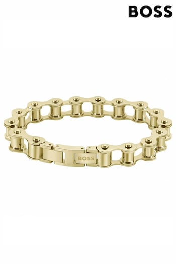 BOSS Gold Gents Jewellery Cycle Bracelet (Q45017) | £109