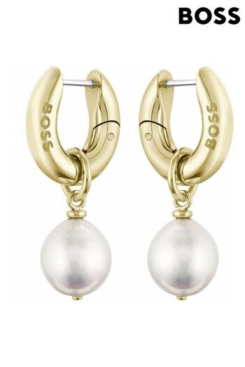 BOSS Gold Ladies Jewellery Leah Earrings (Q45021) | £99