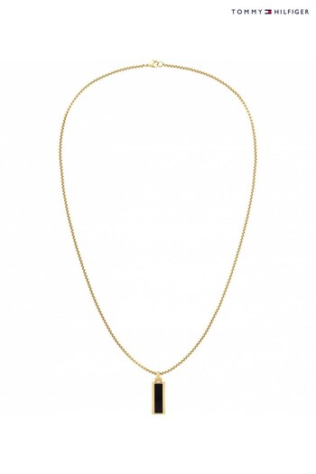 Tommy Hilfiger Gents Gold Tone Jewellery Semi Precious On Metal Necklace (Q45025) | £89