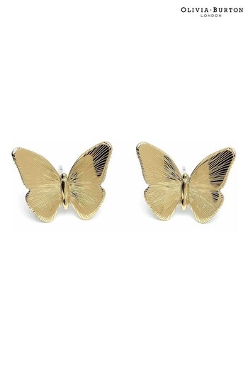 Olivia Burton Ladies Gold Tone Jewellery Butterfly Earrings (Q45026) | £50