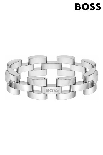 BOSS Silver Gents Jewellery Sway Bracelet (Q45029) | £99