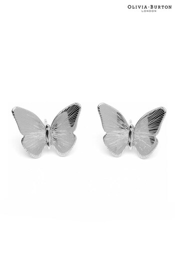 Olivia Burton Ladies Silver Tone Jewellery Butterfly Earrings (Q45030) | £45