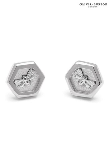 Olivia Burton Jewellery Ladies Silver Tone Minima Bee Earrings (Q45035) | £45