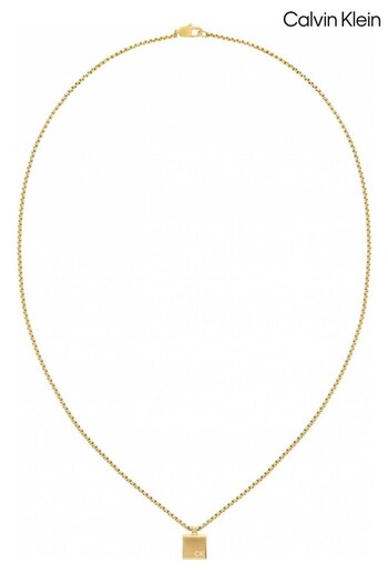 Calvin Klein Jewellery Gents Gold Tone Minimalistic Squares Necklace (Q45038) | £89