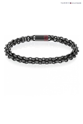 Tommy Hilfiger Jewellery Gents Intertwined Circles Chain Black Bracelet (Q45054) | £79