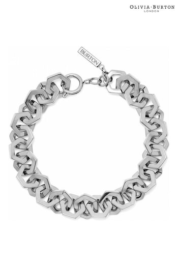 Olivia Burton Jewellery Ladies Silver Tone Honeycomb Bracelet (Q45057) | £70