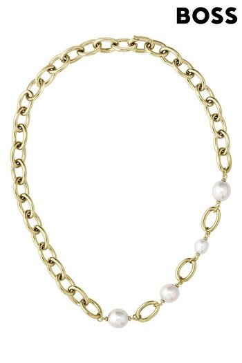 BOSS Gold Ladies Jewellery Leah Necklace (Q45061) | £199