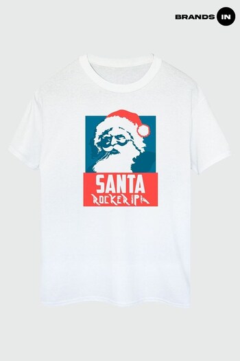 Brands In White Christmas Santa Rocker IPA Men White T-Shirt (Q45071) | £19