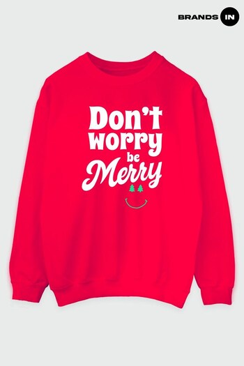 Brands In Red Christmas Be Merry Men Red Sweatshirt (Q45077) | £31