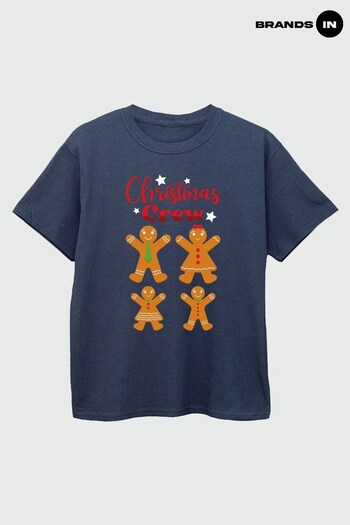 Brands In Navy Gingerbread Christmas Crew Girls Navy T-Shirt (Q45103) | £14
