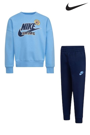 Nike ISPA Blue Cotton Blend Boucle Zip Cardigan (Q45111) | £45