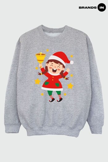 Brands In Grey Elf Girl Girls Heather Grey Sweatshirt (Q45112) | £20