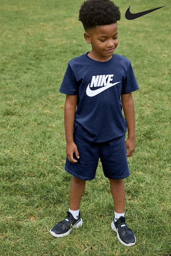 Nike Navy Little Kids Club T-Shirt and Shorts Set (Q45116) | £35