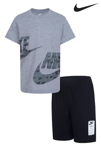 Nike Black Little Kids T-Shirt and Shorts Set (Q45120) | £36