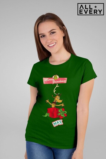 All + Every Bottle Green The Grinch Merry Grinchmas Max Women's T-Shirt (Q45143) | £23