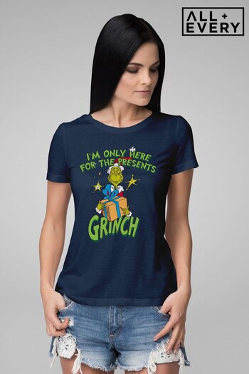 All + Every French Navy The Grinch Im Only Here For The Presents Grinch Women's T-Shirt (Q45149) | £23